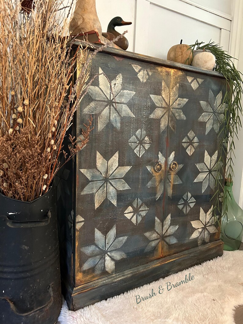 Hand Painted Rustic Style Bookshelf hallway storage Etsy UK