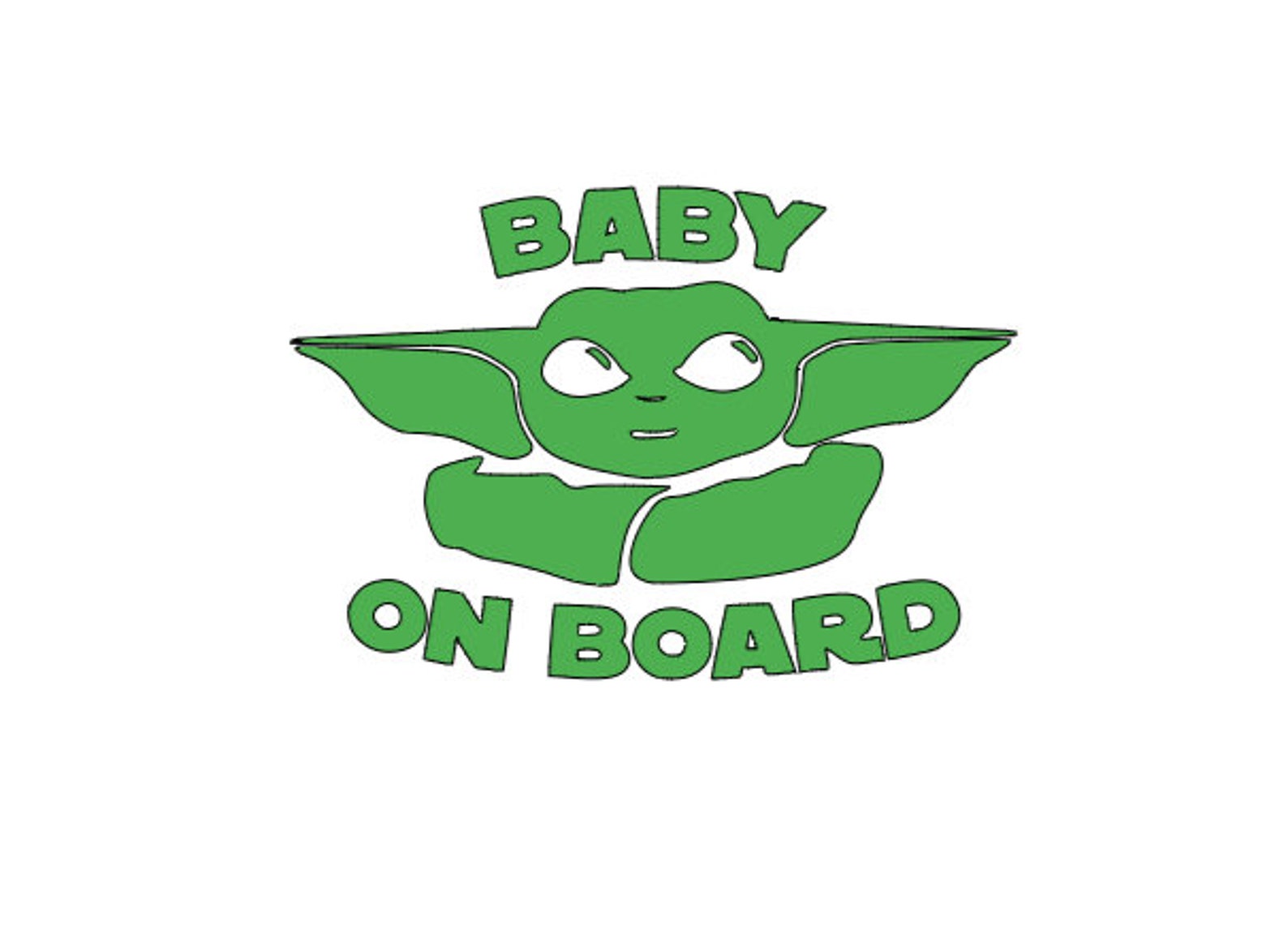 Baby Yoda Decal Baby on Board Decal for Car Window Vinyl Etsy