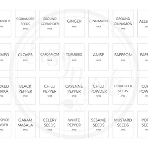 56 Herb and Spice Labels, Printable, Labels for Herb and Spice Jars ...