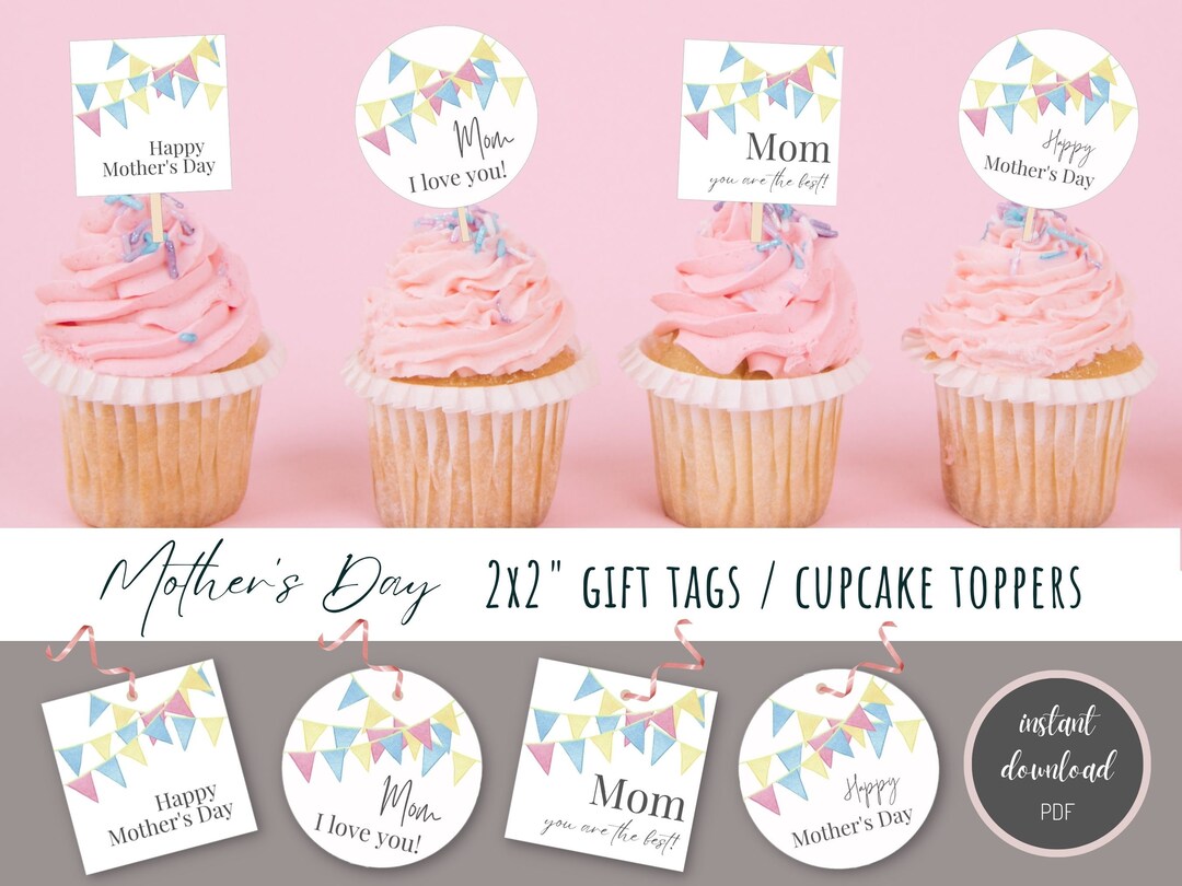 Mothers Day Cupcake Toppers Cupcake Toppers Mother's Etsy