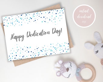 Dedication Card, Baby Dedication Card, Happy Dedication, On Your Dedication, Baptism Card, Christening Card, Printable, Instant Download