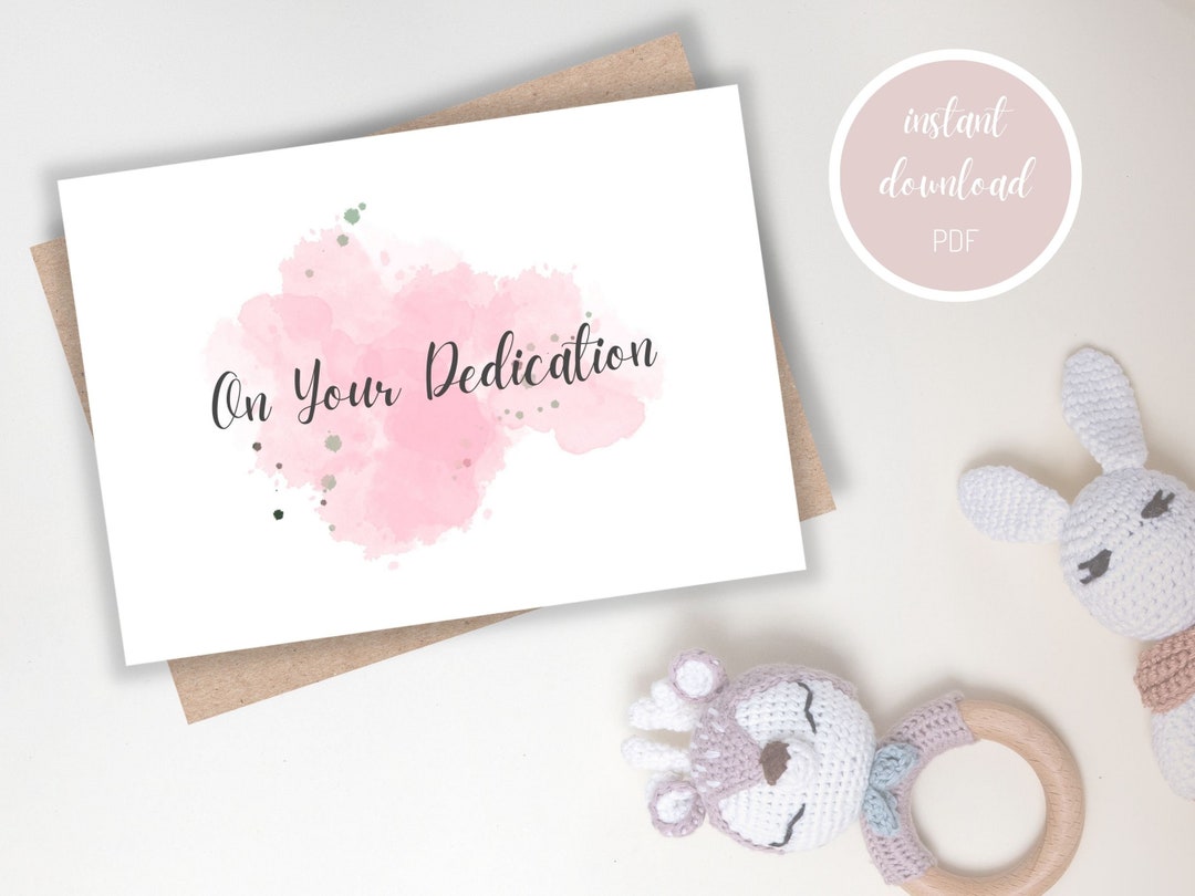 Dedication Card, Baby Dedication Card, Happy Dedication, on Your