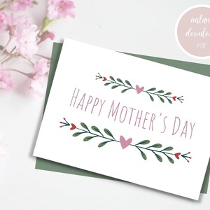 Happy Mother&#39;s Day Printable Card, Instant Download PDF, Printable Mother&#39;s Day Card, Instant Download Greeting Card, Mother’s Day Card