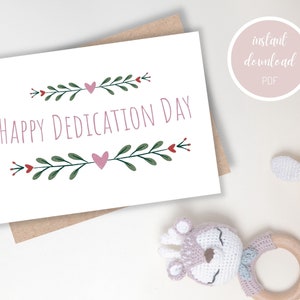 Dedication Card, Baby Dedication Card, Happy Dedication, On Your Dedication, Baptism Card, Christening Card, Printable, Instant Download