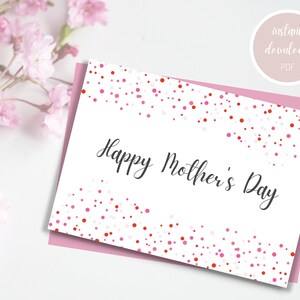 Happy Mother&#39;s Day Printable Card, Instant Download PDF, Printable Mother&#39;s Day Card, Instant Download Greeting Card, Mother’s Day Card