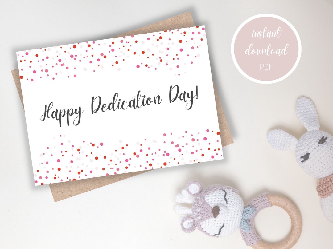 Dedication Card Baby Dedication Card Happy Dedication on Etsy