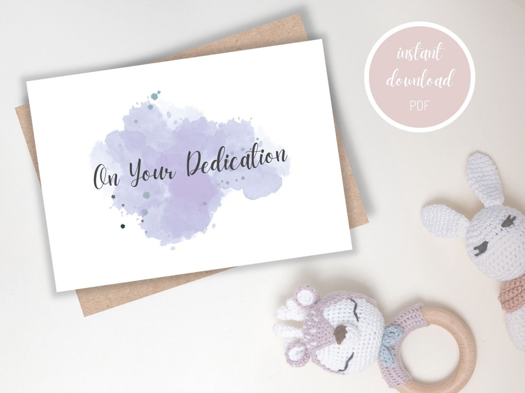Dedication Card, Baby Dedication Card, Happy Dedication, on Your