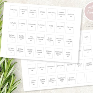 56 Herb and Spice Labels, Printable, Labels for Herb and Spice Jars ...