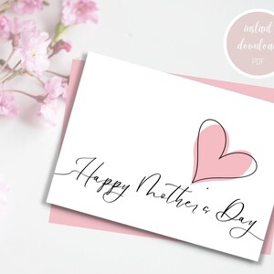 Happy Mother&#39;s Day Printable Card, Instant Download PDF, Printable Mother&#39;s Day Card, Instant Download Greeting Card, Mother’s Day Card