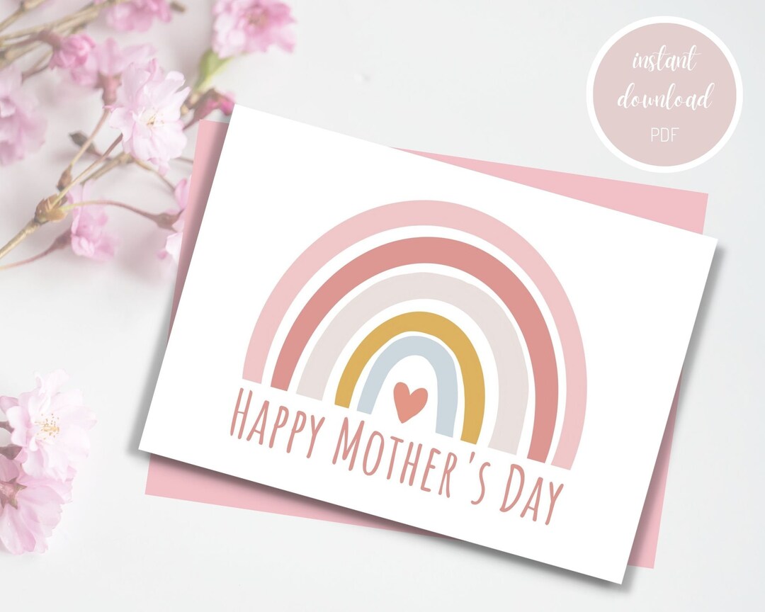 Happy Mother's Day Printable Card, Instant Download PDF, Printable ...