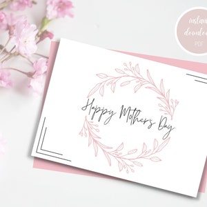 Happy Mother&#39;s Day Printable Card, Instant Download PDF, Printable Mother&#39;s Day Card, Instant Download Greeting Card, Mother’s Day Card