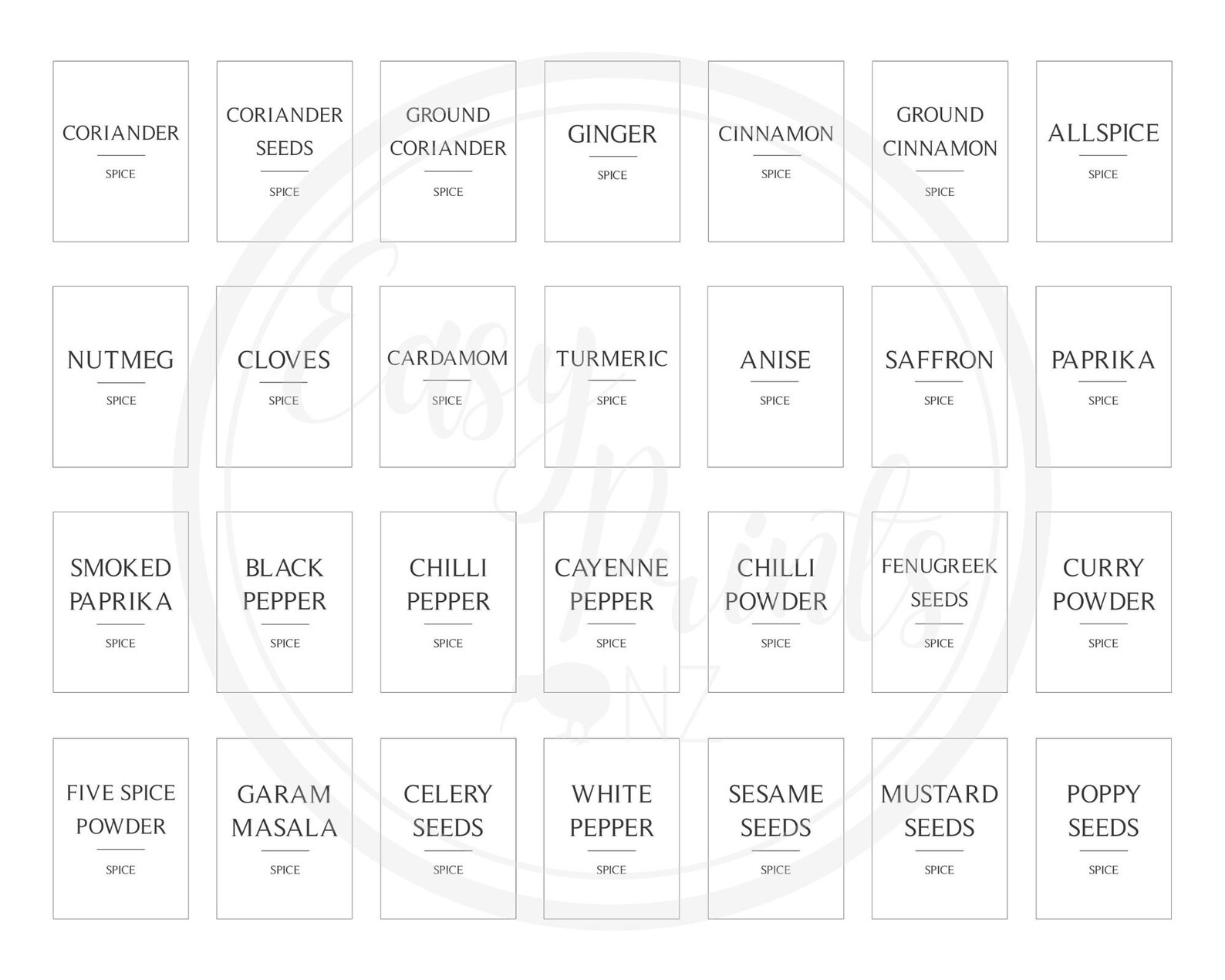 56 Modern Farmhouse Herbs and Spices Labels, Labels for Herb and Spice ...