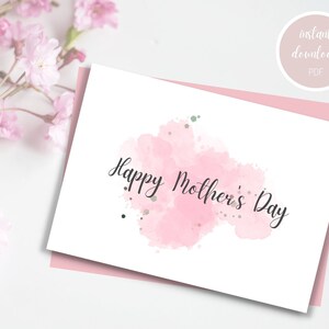 Happy Mother&#39;s Day Printable Card, Instant Download PDF, Printable Mother&#39;s Day Card, Instant Download Greeting Card, Mother’s Day Card