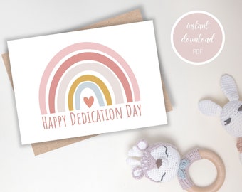 Dedication Card, Baby Dedication Card, Happy Dedication, On Your Dedication, Baptism Card, Christening Card, Printable, Instant Download