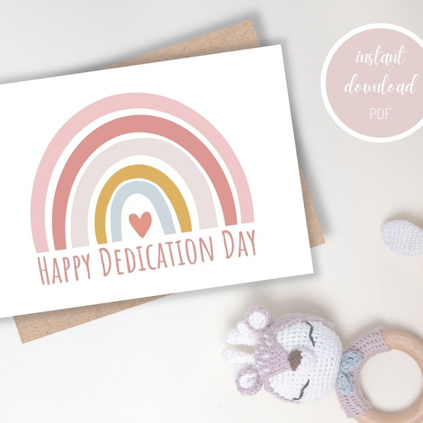 Dedication Card, Baby Dedication Card, Happy Dedication, On Your Dedication, Baptism Card, Christening Card, Printable, Instant Download