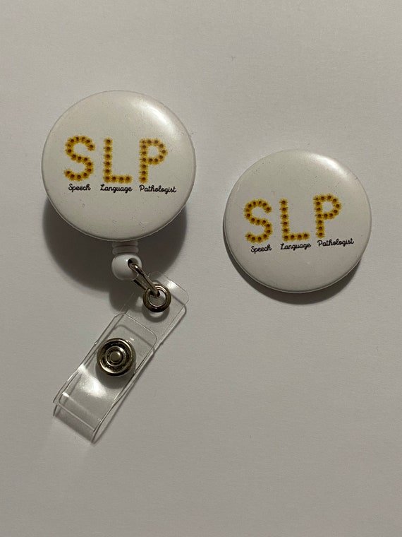 SLP Badge Reel, Speech Language Pathologist, 1.5 inch Badge Reel, SLP Gift