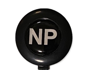 NP Badge Reel: Black & White Nurse Practitioner ID Holder