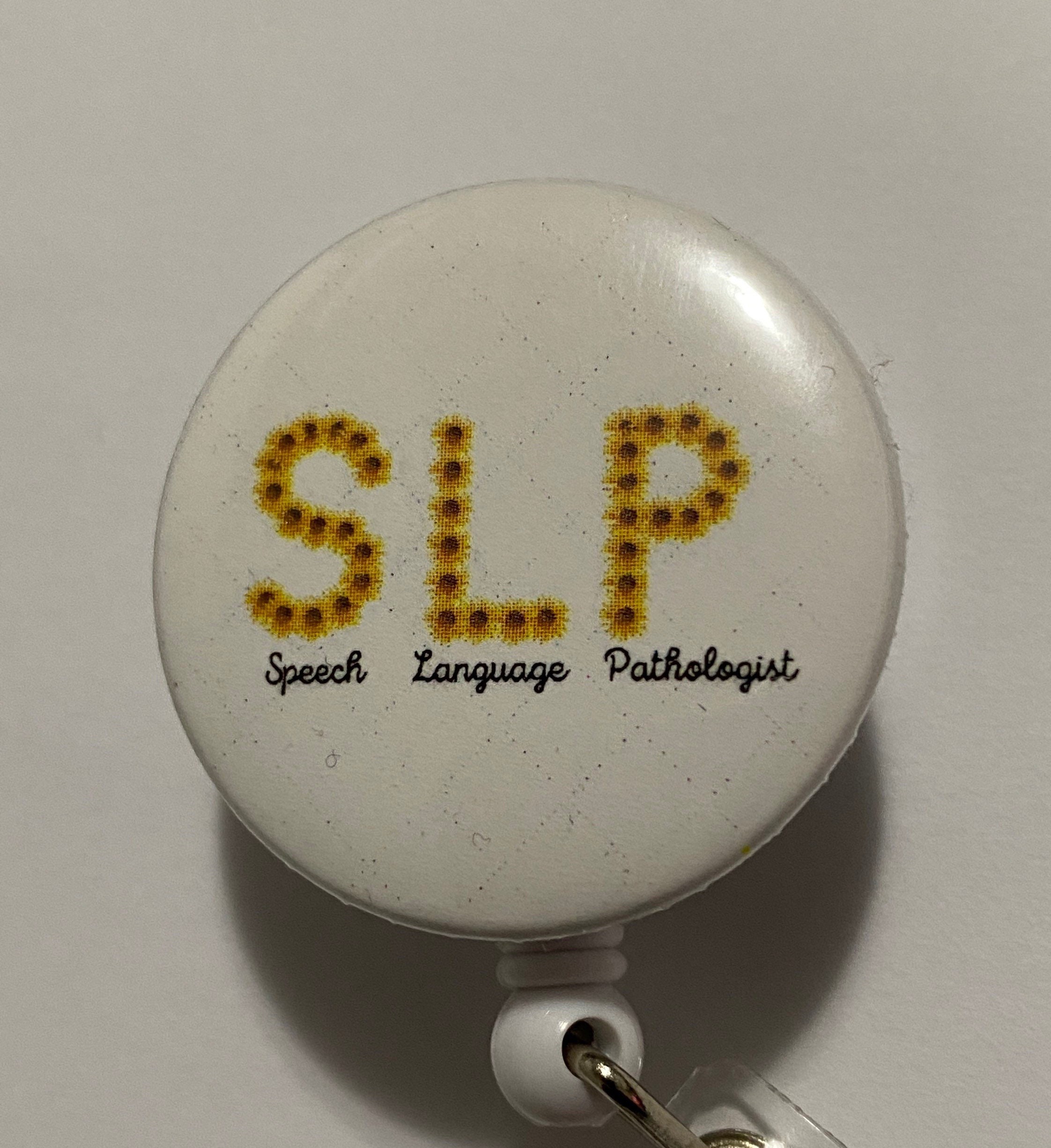 SLP BADGE REEL, Speech Language Pathologist, 1.5 Inch Badge Reel, Slp Gift  