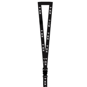 May include: Black lanyard with a white medical symbol and the letters "RN" repeated along the length.