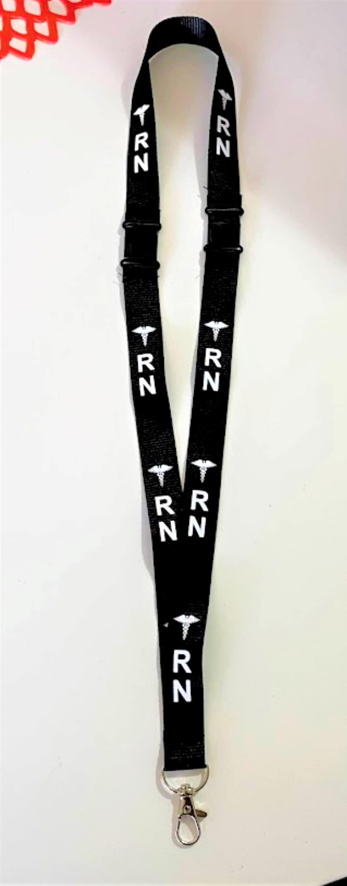 NURSE LANYARD RN badge holder/key holder with 2 breakaway Lanyard Bla…