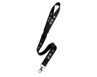 RN LANYARD BLACK, Porte-badge/porte-clés avec 2 échappées, Cadeau infirmière