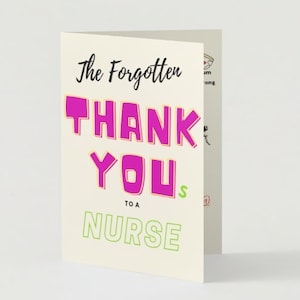 TARJETA DE AGRADECIMIENTO A ENFERMERAS, Los agradecimientos olvidados a una enfermera, Tarjeta de felicitación divertida y personalizable con mensaje personalizado para mamá, papá, amigo