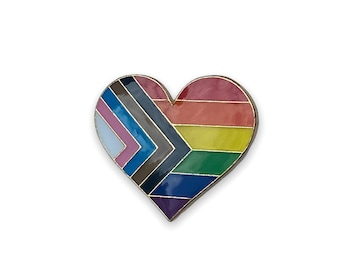 PRIDE ENAMEL PIN, Inclusion Enamel Heart Pin, Pride pin, Lanyard accessory, Pride Gift