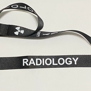 ZWART RADIOLOGIELANYARD, badgehouder/sleutelhanger met 2 openingen, cadeau voor radiologie