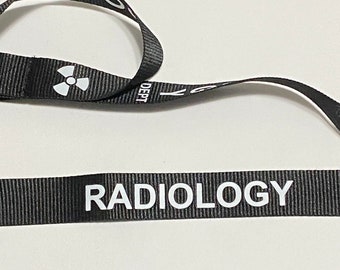 LONGE DE RADIOLOGIE NOIRE, Porte-badge/porte-clés avec 2 échappées, Cadeau radiologie