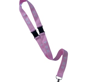 PINK RN LANYARD, Porte-badge avec 2 échappées, Cadeau infirmière