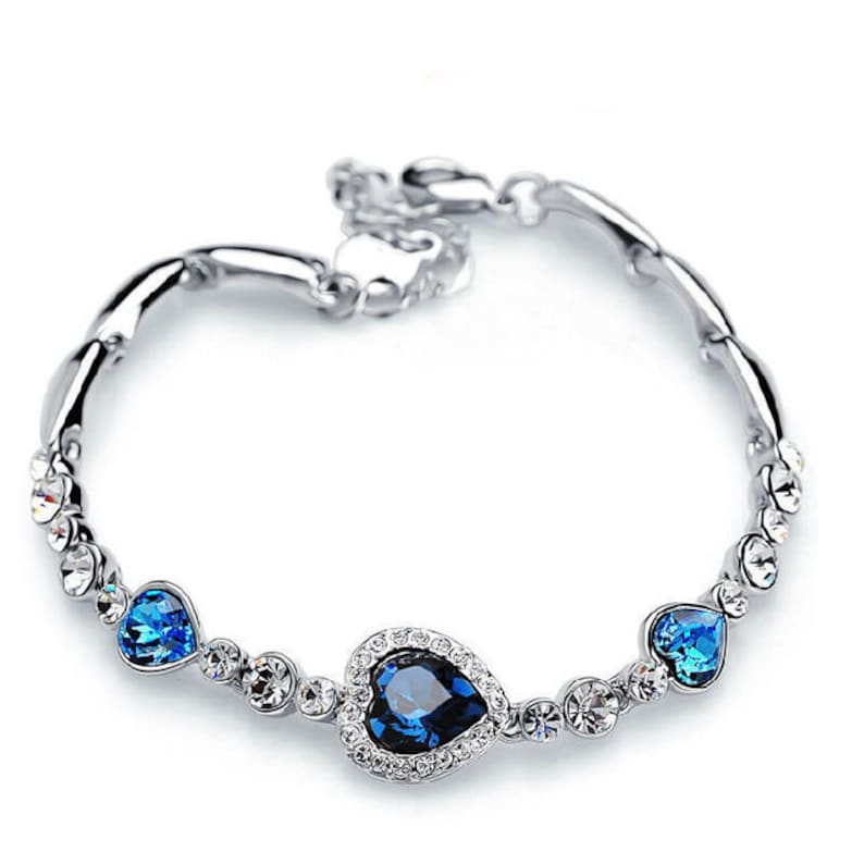 Titanic blue heart earings Blue heart necklace|heart of ocean bracelet The Titanic heart of ocean necklace jewelry set|jewelry for girls
