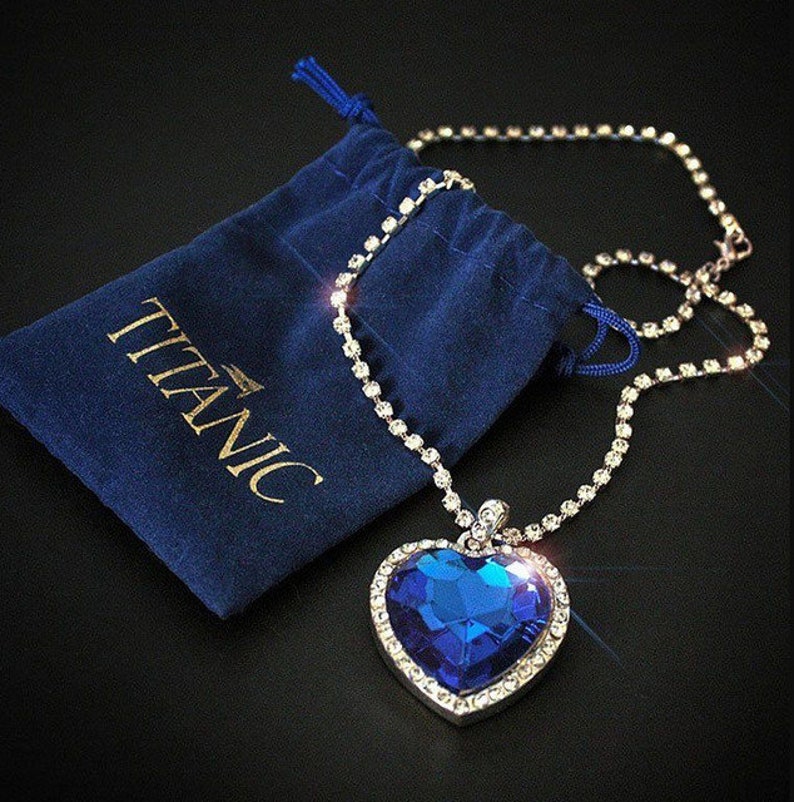 Titanic blue heart earings Blue heart necklace|heart of ocean bracelet The Titanic heart of ocean necklace jewelry set|jewelry for girls