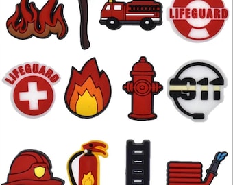 Firefighter Shoe Charms