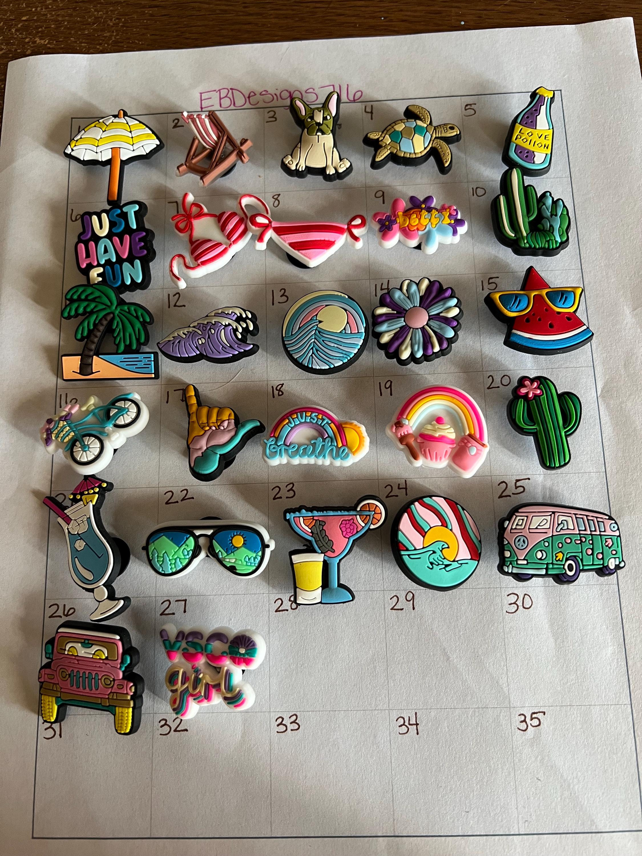 Summertime Shoe Charms - Etsy