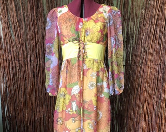 70s corset dress, handmade
