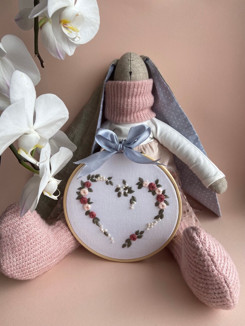 Personalized embroidery hoopcustom initial nursery decorembroidery hoop monogramcross stitch baby namebaby birth announcement