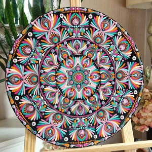 Mandala fatto a mano Mandala dipinto a mano Mandala da appendere alla parete Mandala Arte murale unica Decorazione murale Decorazione per la casa Arte meditativa Regalo unico Decorazione