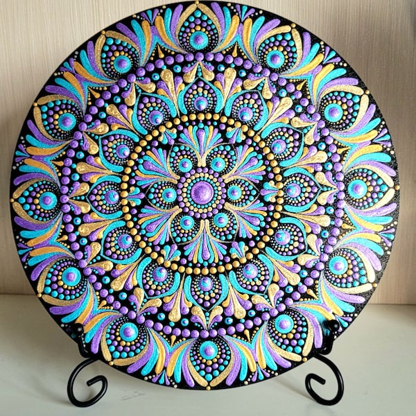 Mandala, handmade mandala, hand painted mandala, mandala plate, home decor