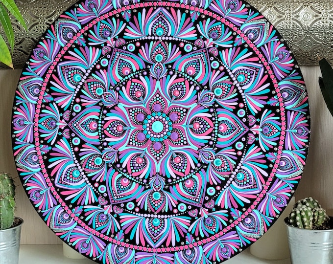 Mandala, hand painted mandala, wall hanging mandala, mandala art