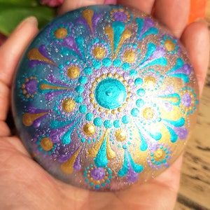 Mandala Stone Mandala Rock Mandala Painting Handmade Mandala Home Decor Ornament Mandala Dot Art Handmade Handpainted Unique Gift For Her