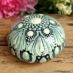 Mandala Stone Mandala Ornament Mandala Art Handmade Mandala Hand Painted Home Decor Ornament Unique Gift Meditative Art Deco Mandala Dot Art