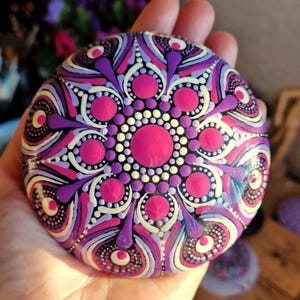 Mandala Stone Mandala Rock Unique Gift For Her Mandala Art Home Decor Mandala Ornament Unique Gift Handmade Hand Painted Mandala Decor