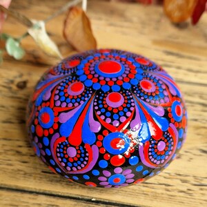 Mandala Stone Mandala Rock Handmade Mandala Hand Painted Mandala Home Decor Unique Gift Ornament Meditative Art Home Decor Unique Dot Art