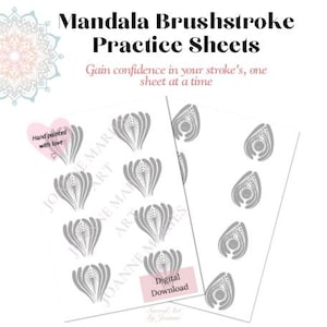 マンダラのブラシストローク練習シート/ワークブック：初心者向けペイントガイド（PDFダウンロード）