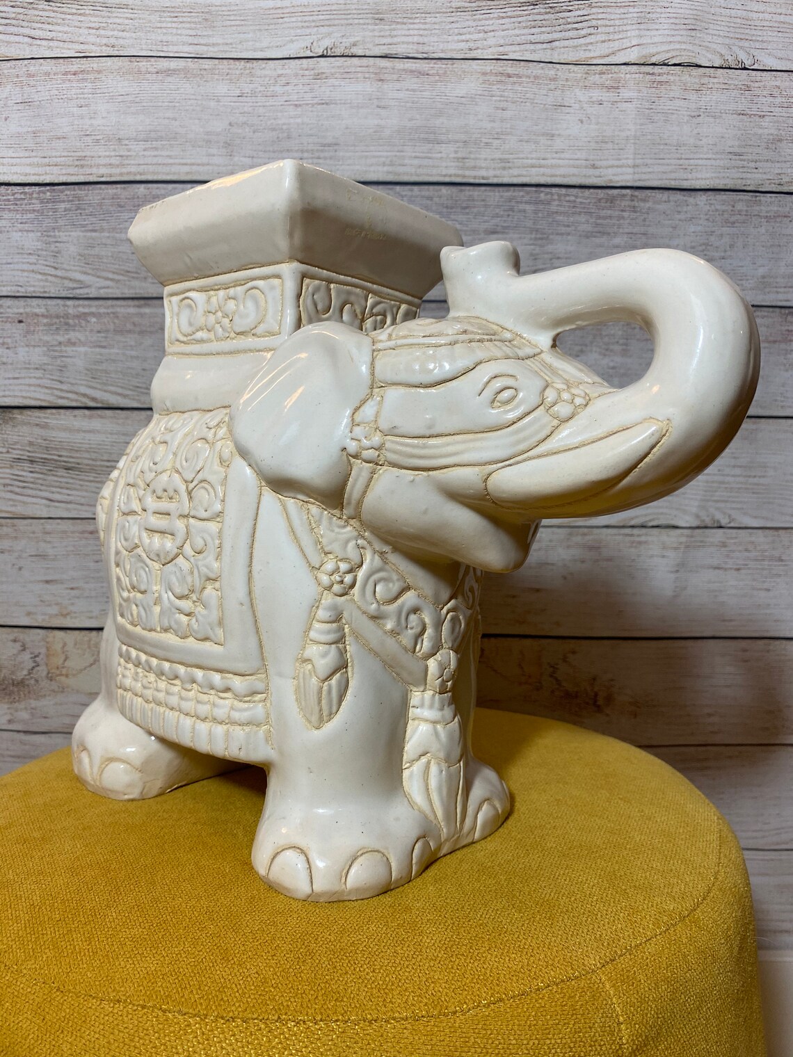 Vintage ceramic elephant plant stand Etsy