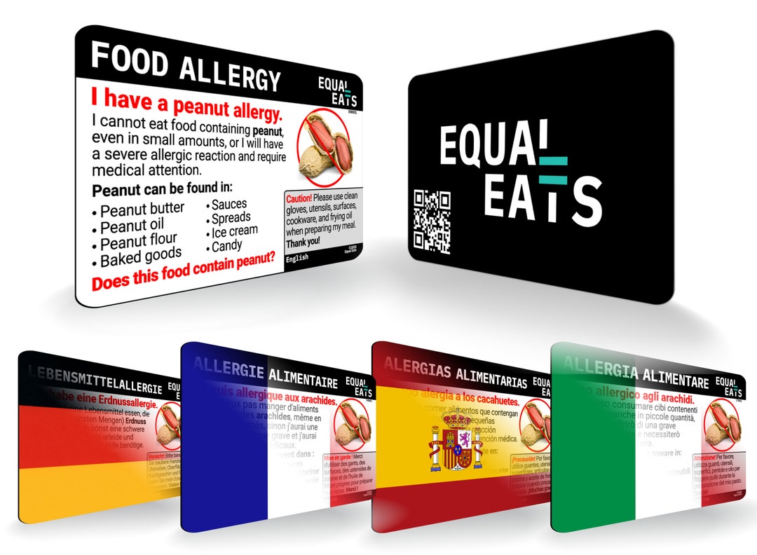 Peanut Allergy Travel Cards 5-pack Bundle: French - Etsy