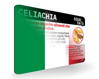 Italian Gluten Free Chef Card • Restaurant Card for Celiac Disease  • Equal Eats