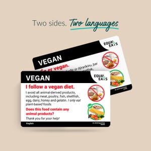 Vegan Diet Translation Card｜Order in 50 Languages｜Equal Eats Dietary Translation Cards image 2