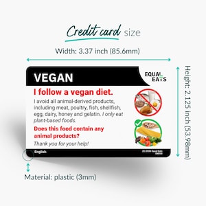 Vegan Diet Translation Card｜Order in 50 Languages｜Equal Eats Dietary Translation Cards image 4