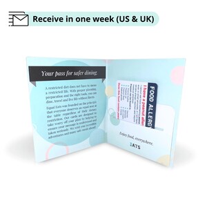 Customized Food Allergy Card Custom Translation Card Choose from 500 Allergens and 50 Languages Equal Eats Personalized Plastic Card image 6